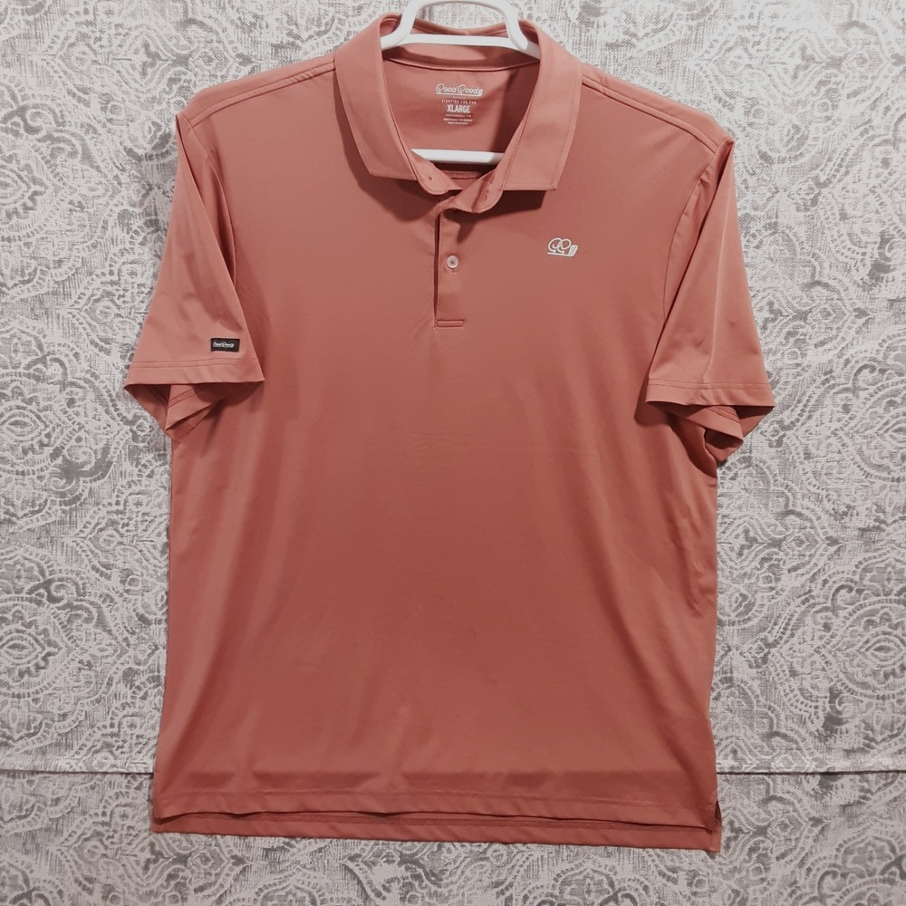Good Good Golf Performance Stretch Men's XL Dark Rose Coral Short Sleeve Polo